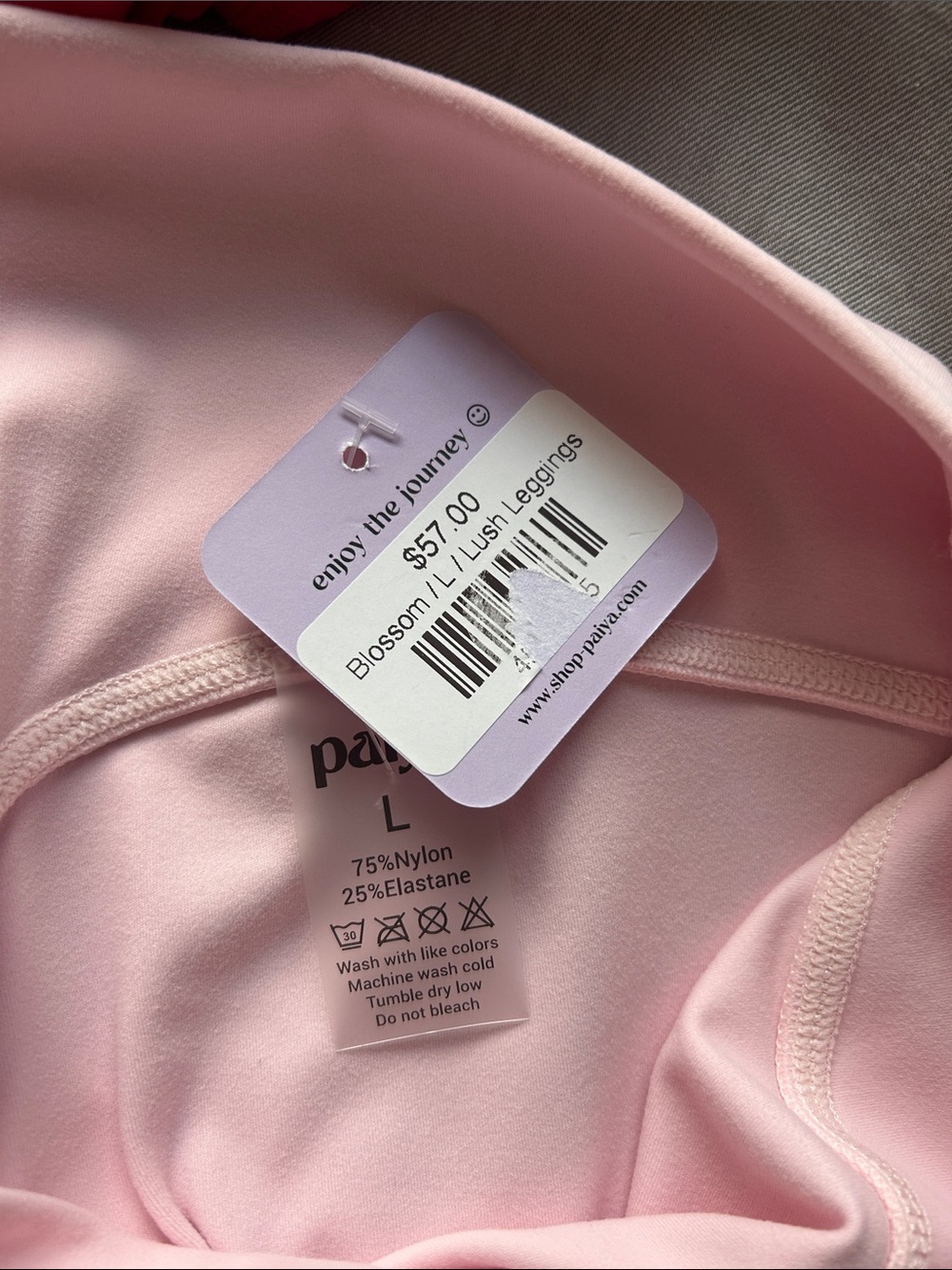 Paiya Pale Pink High-Waist Womens Leggings NWT - Picture 2 of 4